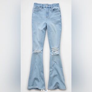 👖✨ American Eagle Next Level Curvy Ripped Super High-Waisted Flare Jeans – NWT